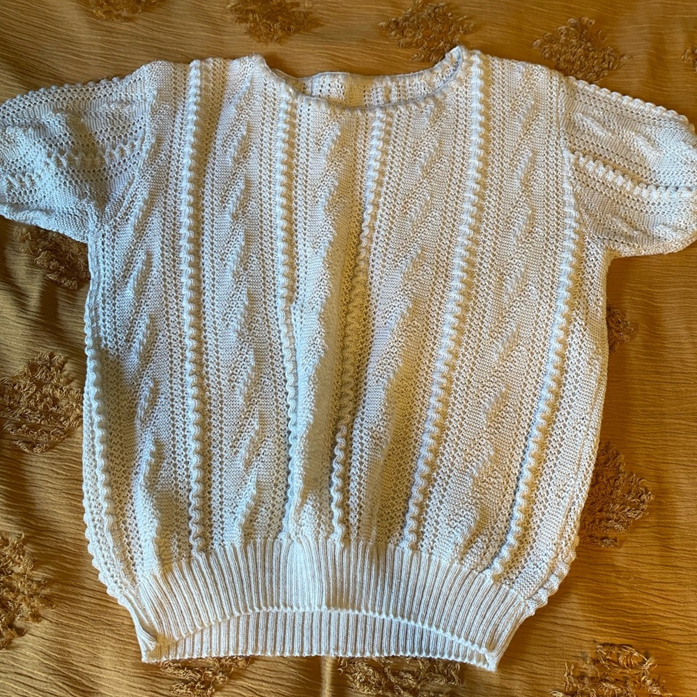 Elegant Cream Cable Knit Sweater